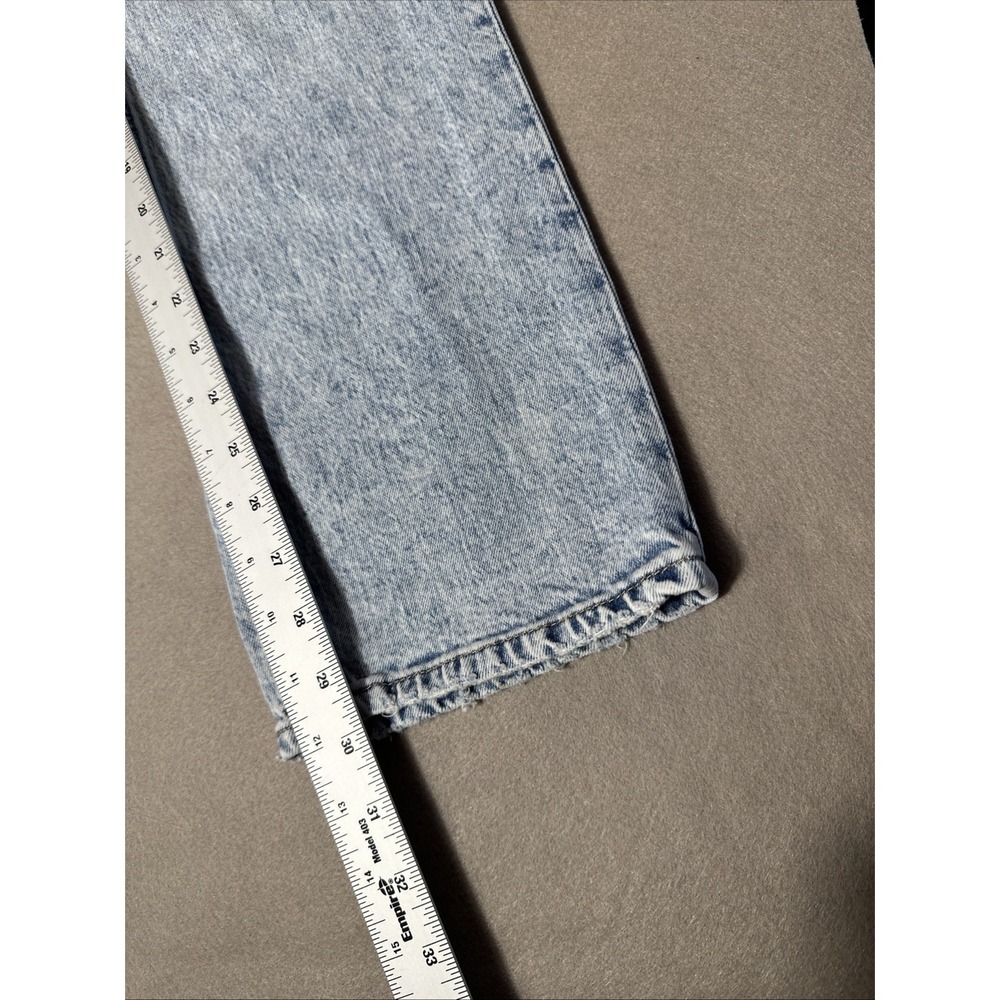 H&M Women's Acid Wash Denim Straight Regular High Waist Y2K - Picture 2 of 6